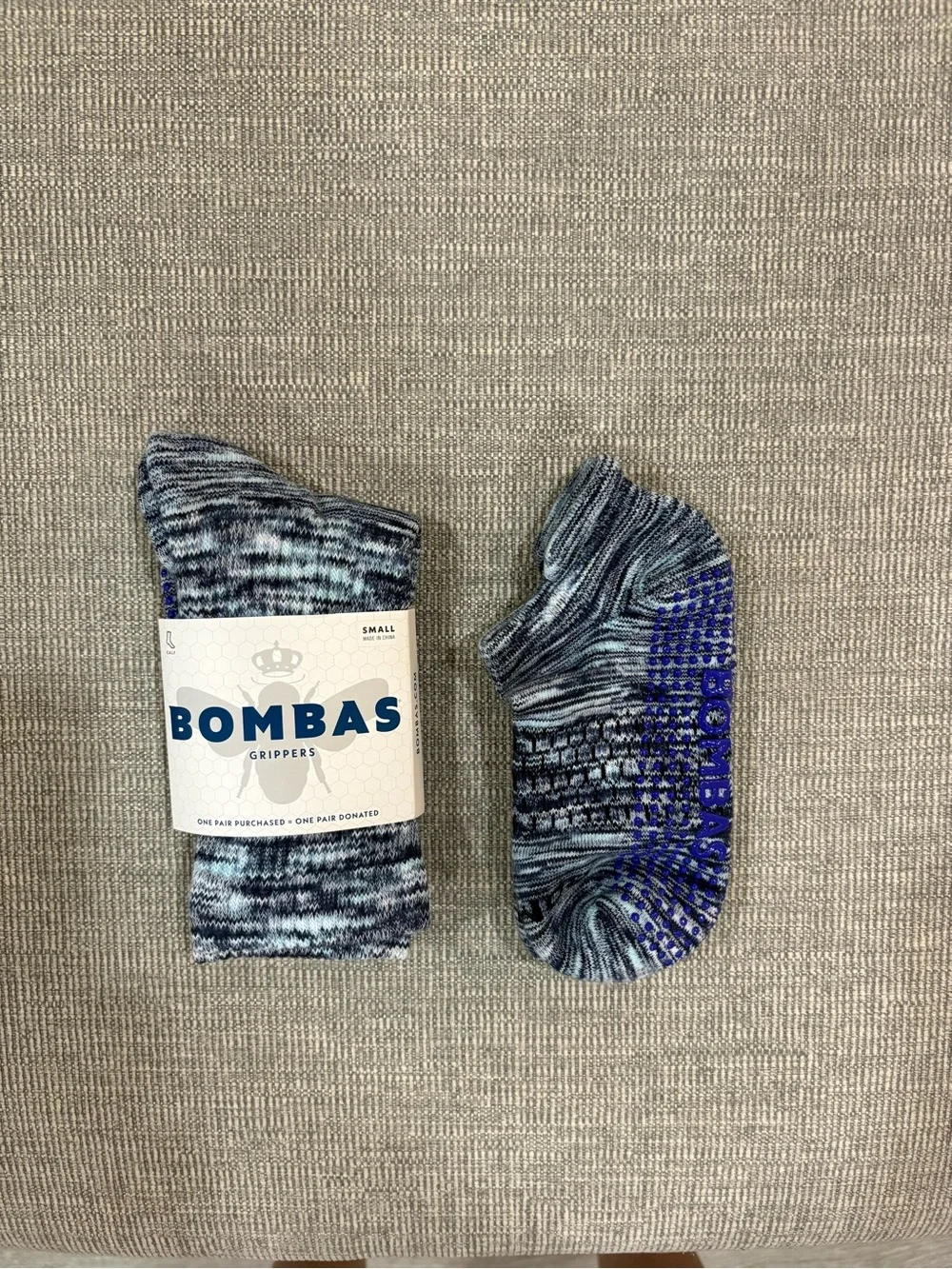 Bombas Gripper ankle/crew Socks in Marled Blue Size Small bundle (2 pairs)